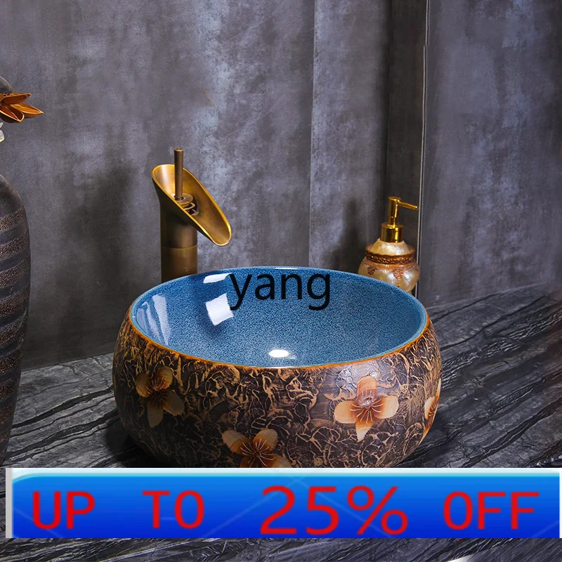 LMM Ceramic Washbasin Bathroom Sink Basin for Home Use