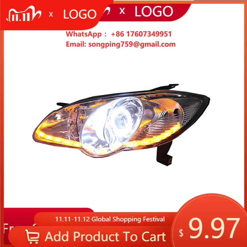 Customized Full LED Headlights for BYD F3 2005-2013 Bi-xenon Projector Lens Front Lamps With DRL