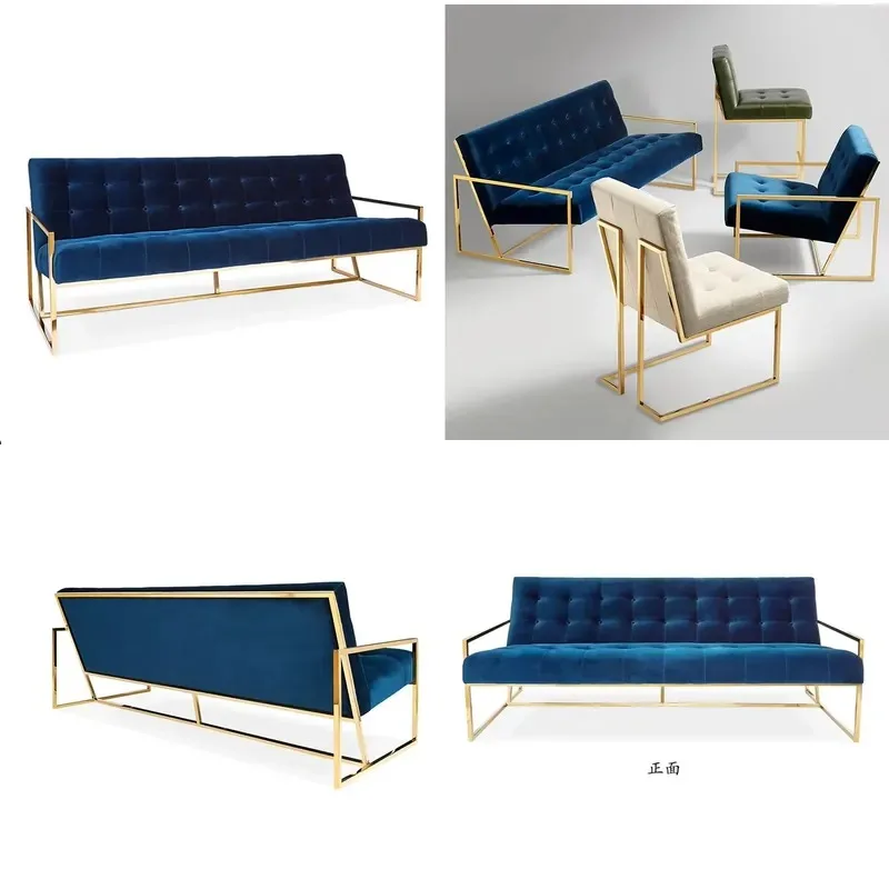 High performance fabric stainless steel frame sofa