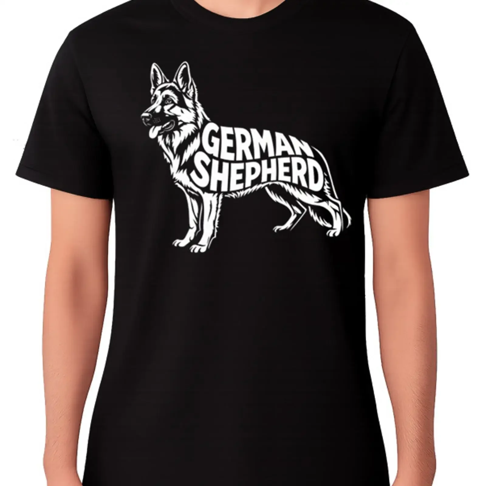 German Shepherd Dog T Shirt Breed Lover Outline  vintage Washed Slightly Casual Soft Unisex Versatile Stretched homme