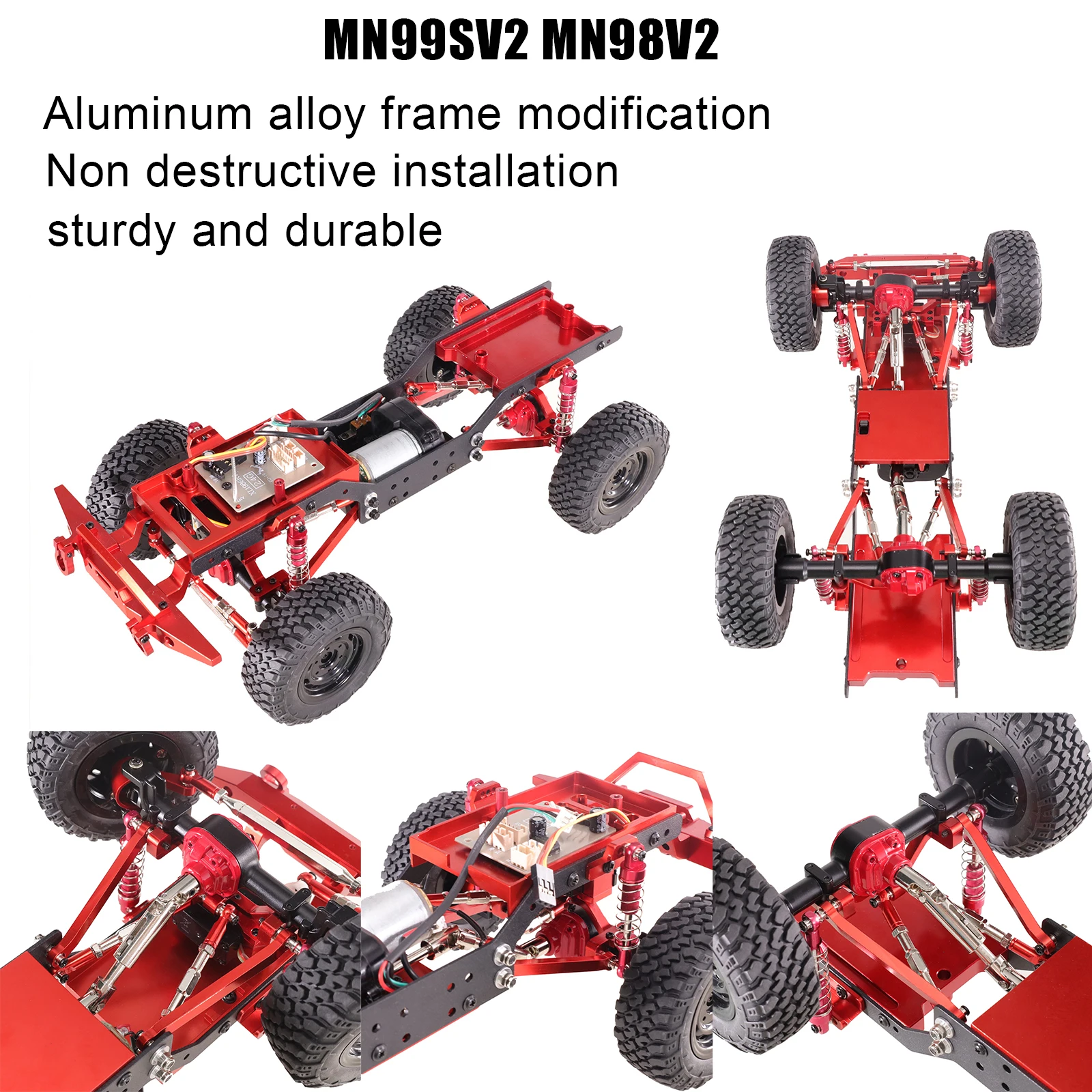 metal upgrade front and rear axle tie rod shock absorber kit for MN 99sV2 98V2 second-generation RC Car  Accessories and Parts