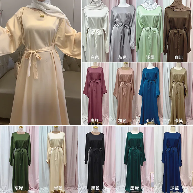 

Базовое мусульманское модное турецкое платье-халат Абая большого размера, многоцветное дышащее свадебное платье для взрослых и девочек, оптовая продажа