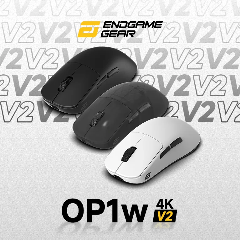 

EndGame Gear OP1 W4K V2 Wireless Mouse Paw3950u+1F95A 30000DPI 58.5g Lightweight Esports Gaming Mouse