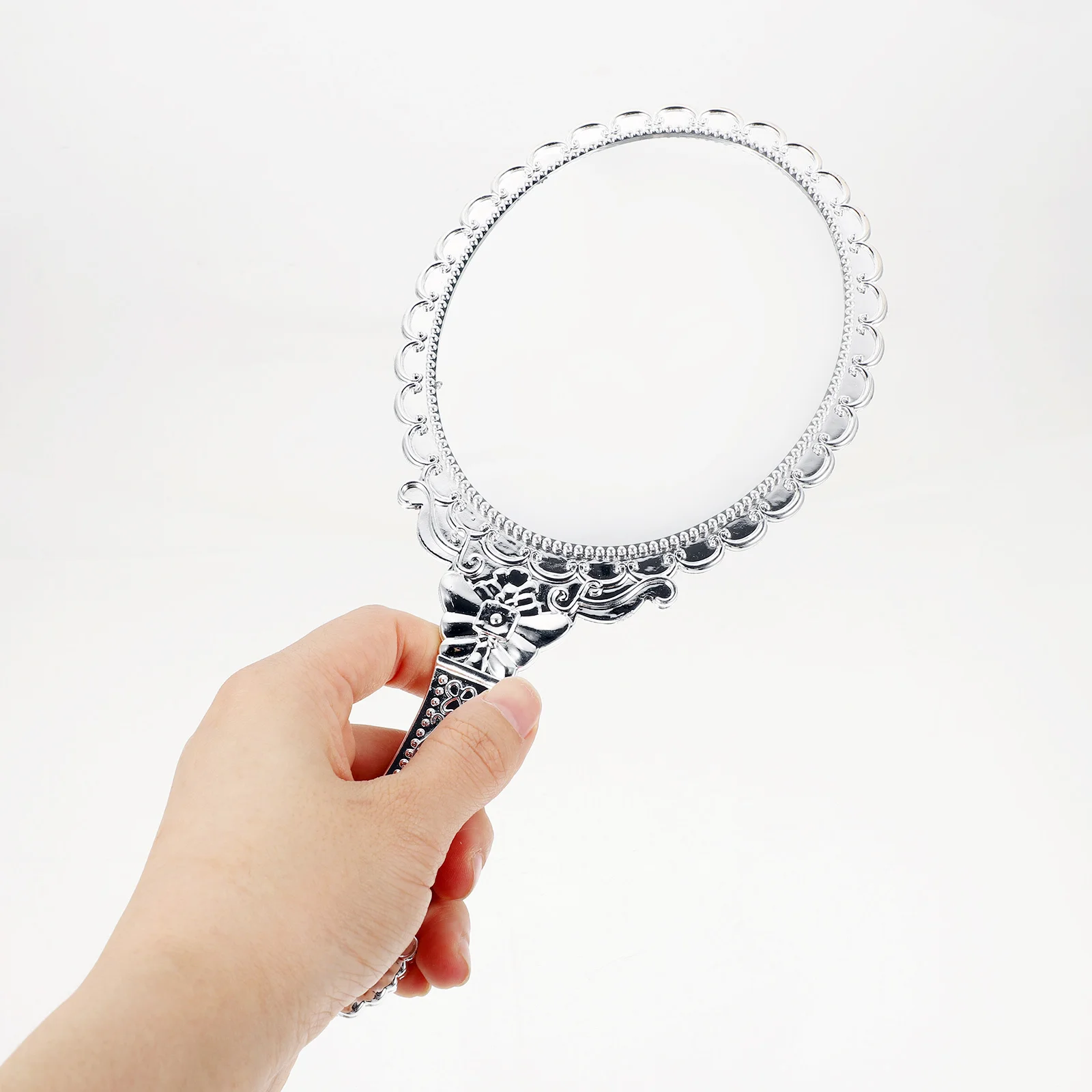 Kompakter Handspiegel, tragbarer Reisegriffspiegel, klarer Look für schnelles Make-up, Touch-Ups, dekoratives Geschenk, kompakte Spiegel