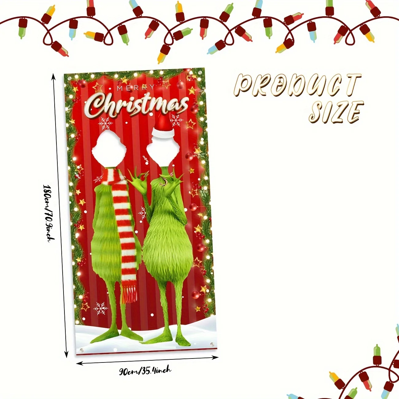 Christmas Door Banner Decorations Whoville Yard Door Decorations Supplies for Indoor Outside Front Door Living Room Kitchen Part
