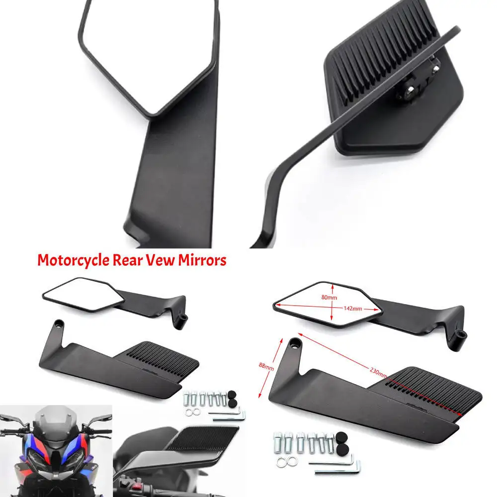 Verstellbare Flügel-Motorradspiegel, 8 mm, faltbar, fest drehbar, Rückspiegel, 10 mm, für Honda, Yamaha, Kawasaki, Seitenspiegel