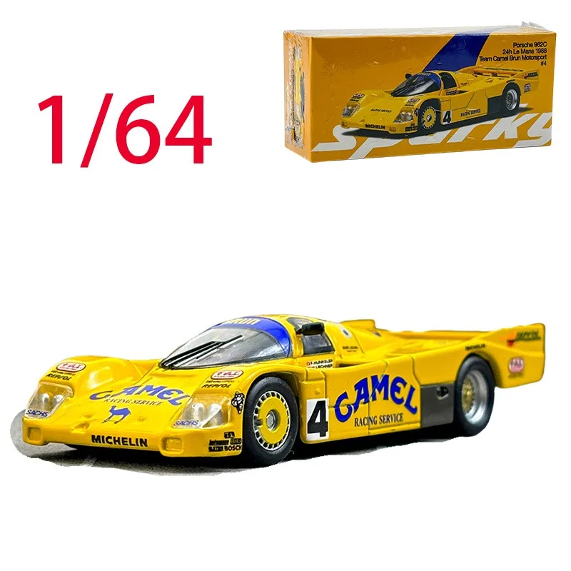

Sparky масштаб 1/64 модель автомобиля из сплава Porsche 962C Camel Le Mans игровые транспортные средства игрушки для мальчиков оригинальные украшения в коробке