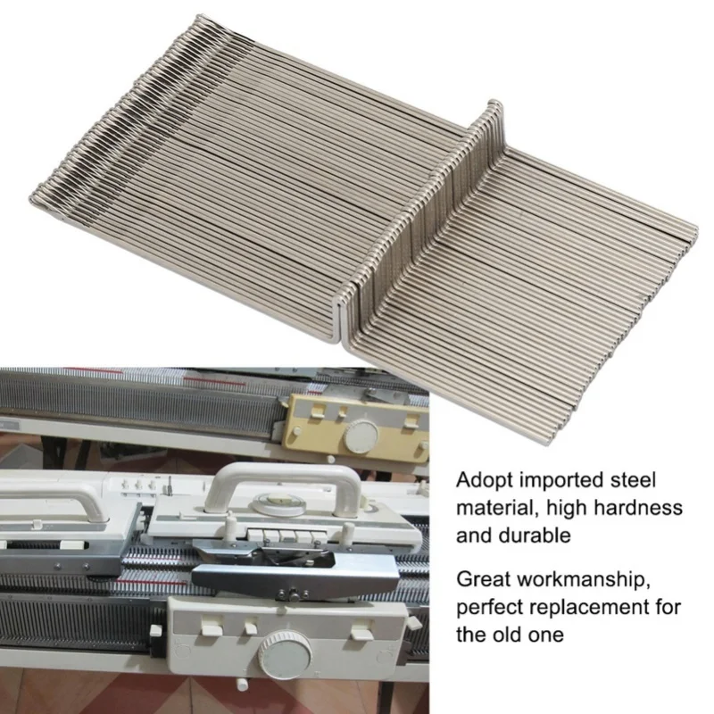 

E2 50Pcs Steel Knitting Machine Needles Weaving Tool Accessories Fit For KH868 KH821 KH831 KH851 Knitting Machine Needle Tools