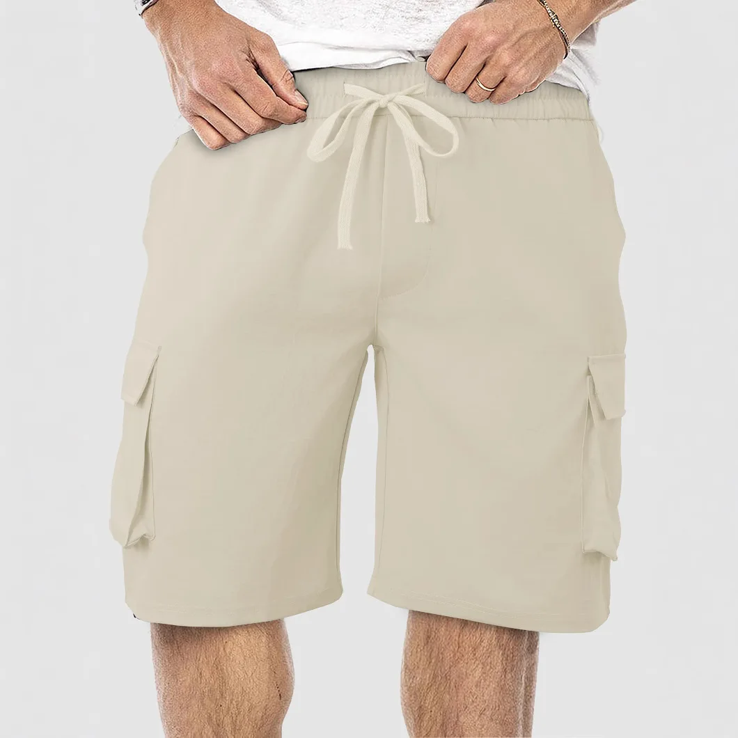 

European and American Summer Men's Shorts Skin-friendly and Breathable Loose Tooling Multi-pocket Casual Beach Pants
