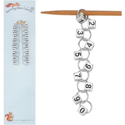 2 Pcs Cub with Number Acrylic Pendant Knitting Row Counter Chains Number Beads Acrylic Stitch Markers Row Counting Accessories