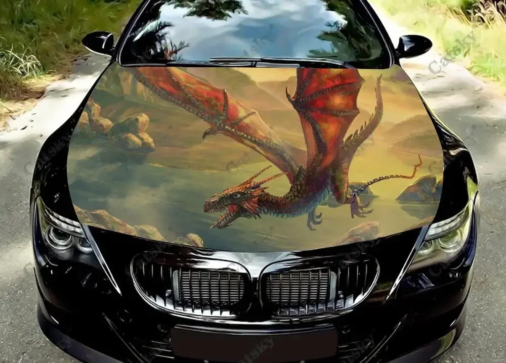 

Flying Dragon car Hood Vinyl Stickers Wrap Vinyl Film Engine Cover Decals Sticker on Car Auto Accessories