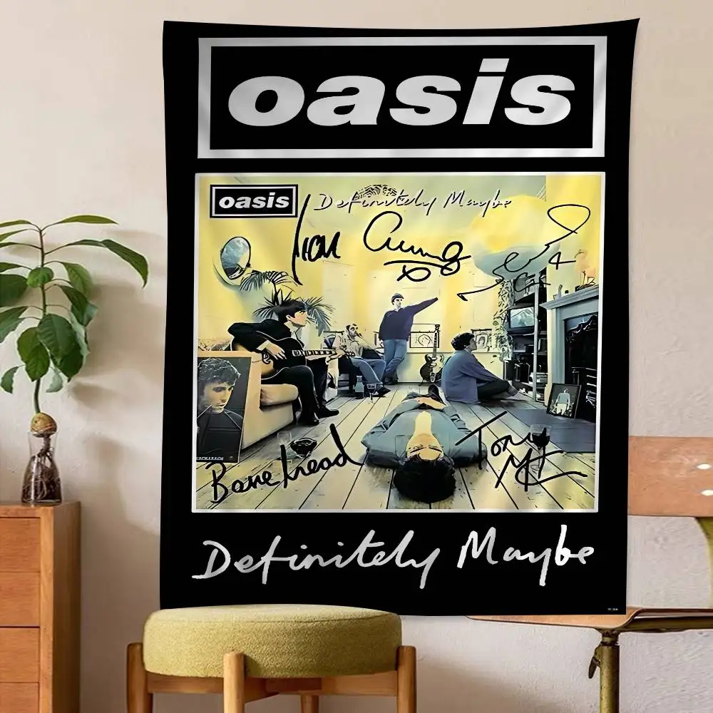 Band T-The R-Rain Cool O-Oasis Tapestry Art Printing Japanese Wall Tapestry Anime Wall Hanging Home Decor