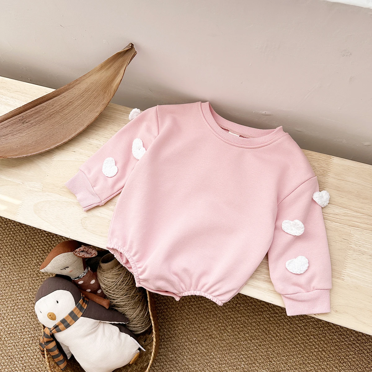 0-2Y Newborn Baby Clothes lovely Sweatshirt Romper Baby Girl Boys Long Sleeve Bodysuit Clothes Jumpsuit Spring Autumn