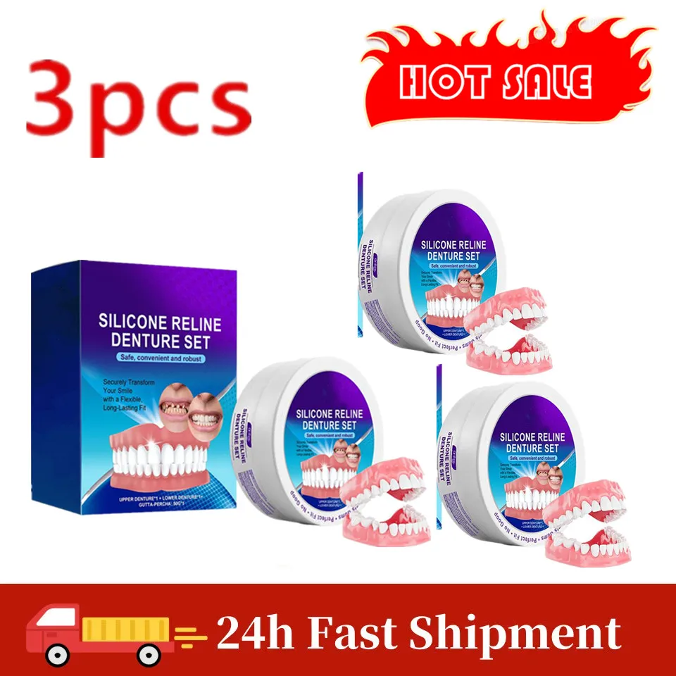 3PCS New Denture Modification Braces Filling Modification Comfortable Orthodontics Denture Modification Kit Adjustable