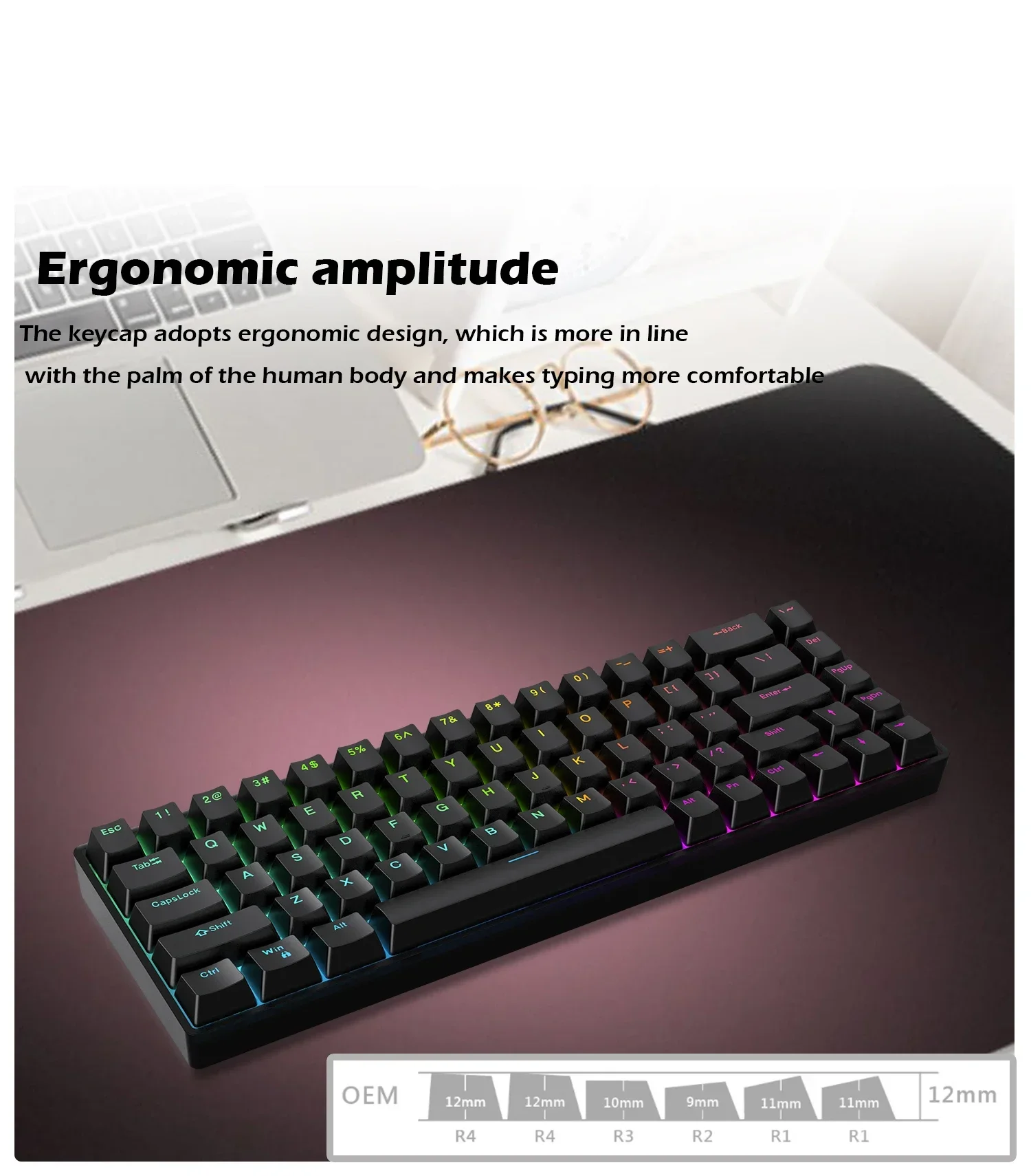 Imagem -03 - Axis Teclado Mecânico Electronic Sports Gaming Keyboard Swappable Wired 8k Return Rate Key Range Personalizado Hot Raven68-magnetic