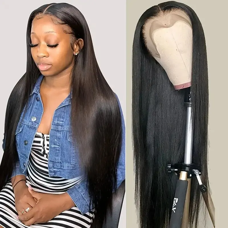 Rosabeauty 13x6 Straight Hair Lace Front Wig Human Hair 30 Inch 13X4 Frontal Glueless Ready to Wear Wigs 150% For Women