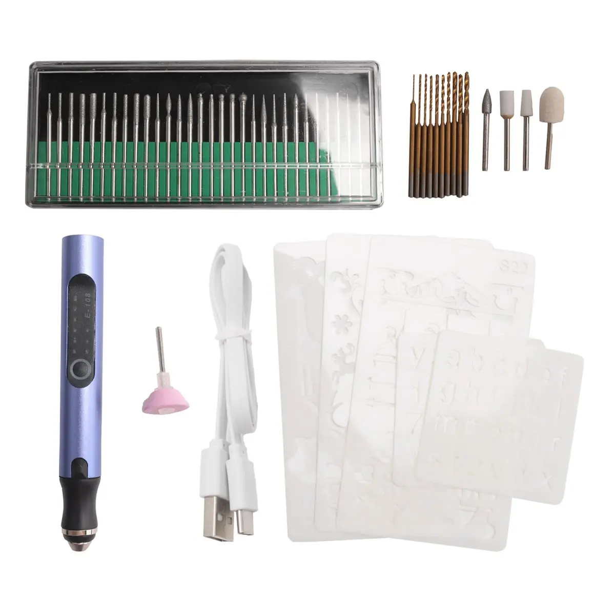 HOME USE-A Resin Polishing Tools Kit,Electric Resin Drill Kit,Rotary Pen with Bits & Deburring Tool for Keychain Making,Jewelry