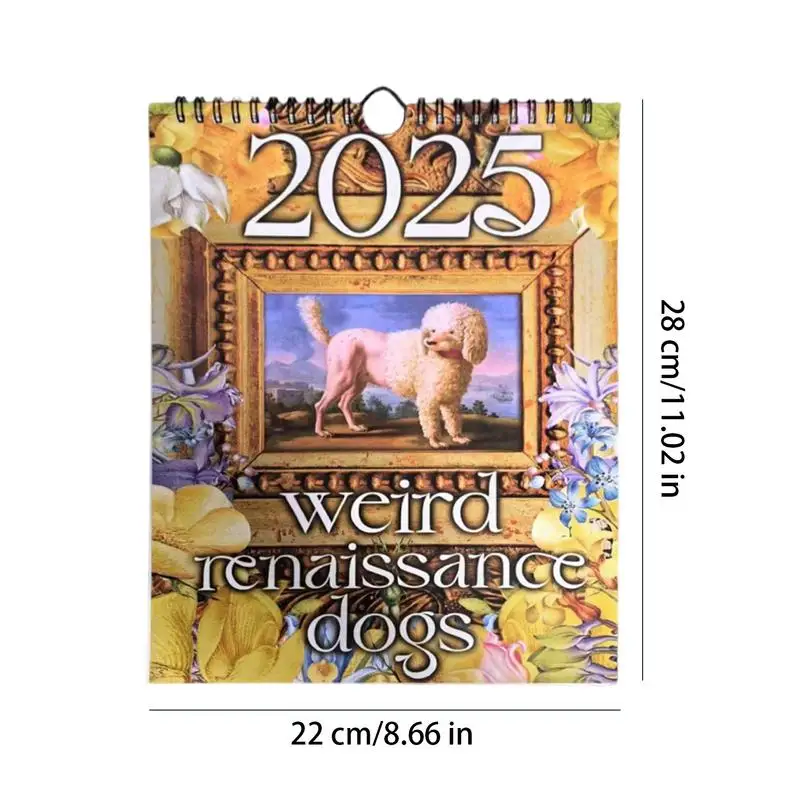 Calendario mensile 2025 Calendario mensile con illustrazione di cani Calendario Pianificazione Anno Orari Calendario domestico Decorazione per insegnanti Per