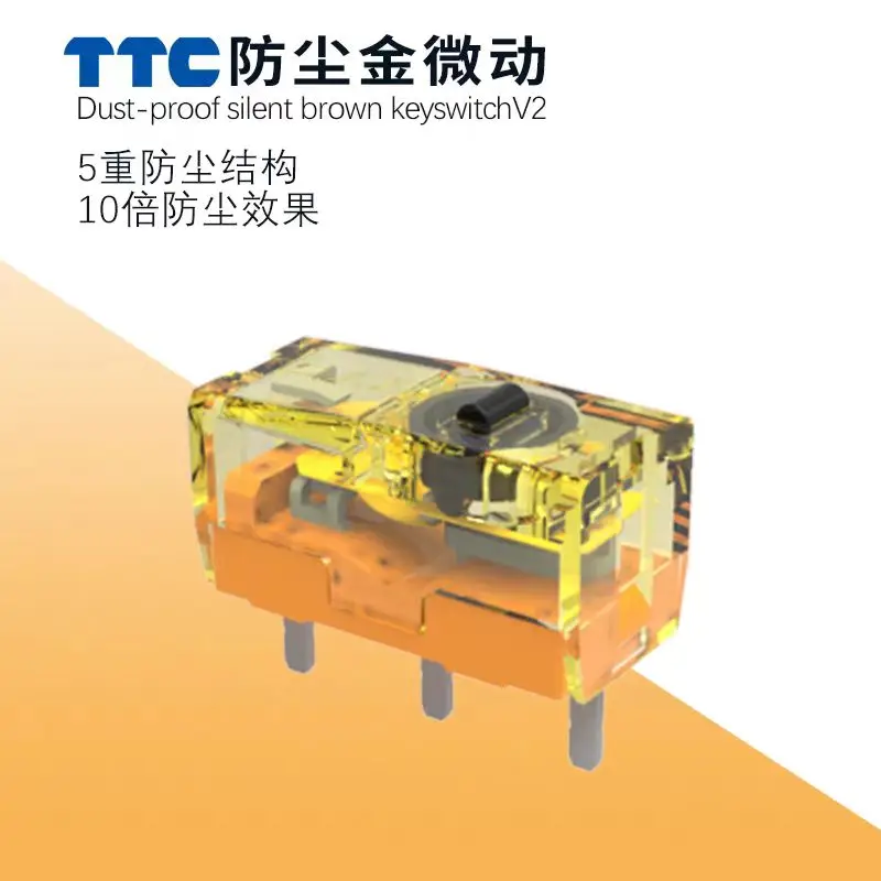 Free Shipping New arrival TTC dustproof gold mouse micro switch 3pin gold contactor 80M 80 millions click TTC gold micro Button