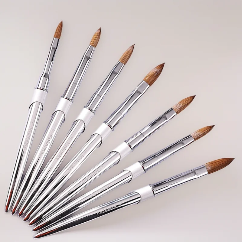 

Kolinsky Sable Nail Brush Flat Head, Professional Grade for Acrylic Sculpting & Crystal Nail Art, Premium Carving Nail Suppliesl