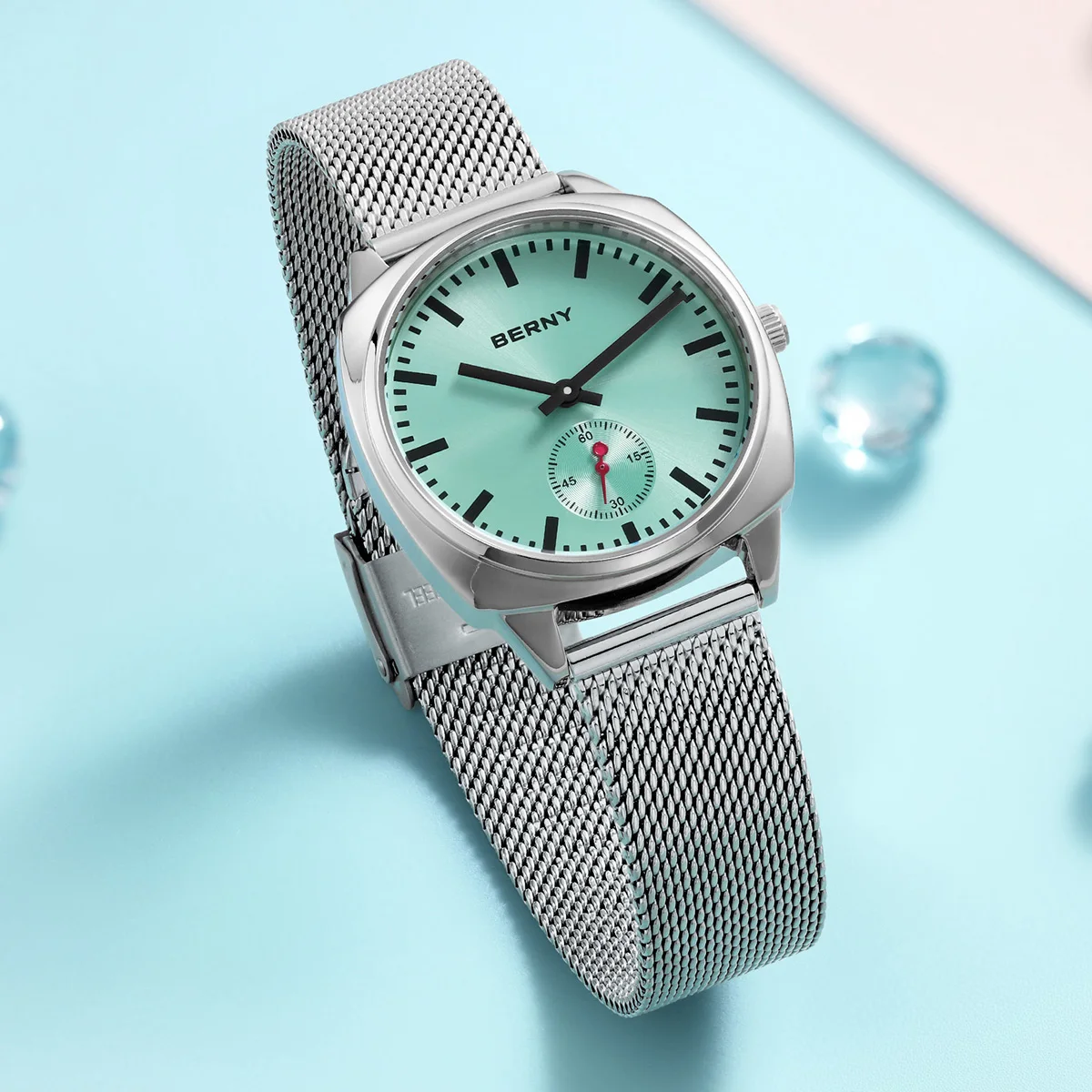 BERNY Railway Watch for women Simple Dial Wristwatch Quartz Ladies Watch Casual Versatile Waterproof Leisure Watch for Women