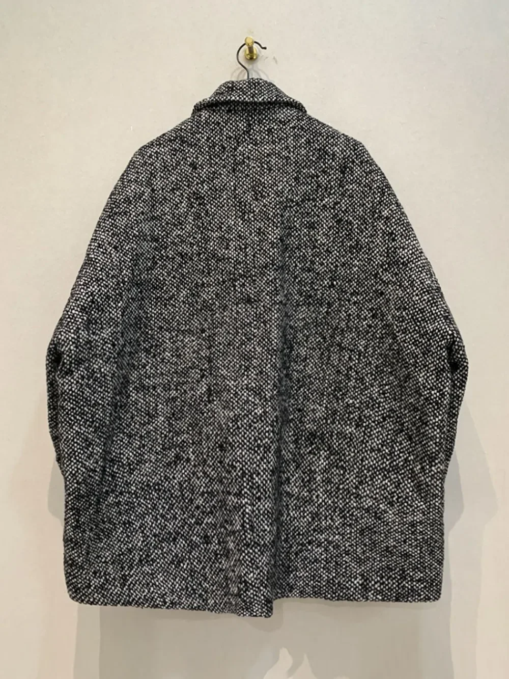 Kuzuwata New Vintage Turn-down Collar Long Sleeve Coat Single Button Tweed Loose Tailored Jacket Japan Wool Moda Casual Blends