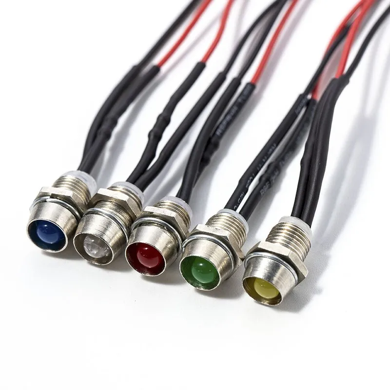 10 قطعة أضواء مؤشر LED للسيارة الطيار لوحة القيادة السوبر مشرق مصباح شاحنة قارب 8 مللي متر تيار مستمر 12 فولت القيادة شعاع لمبة الأجزاء الخارجية