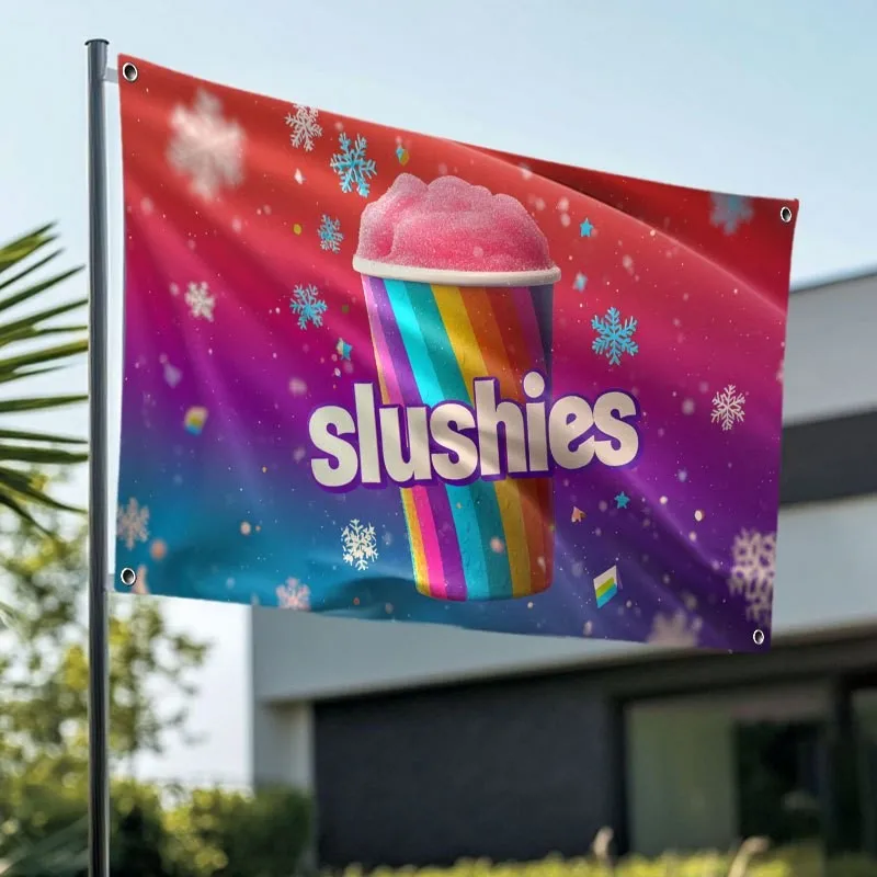 Colorful Slushies Flag Outdoor Banner for Beverage Stand Café Bar Shop Truck Decoration