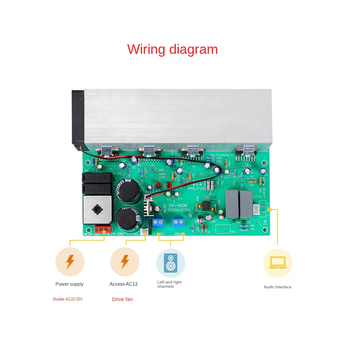 TDA7294 PRO Amplifier Board 2.0 Channel 200W Air-Cooled HiFi High Power Audio Amplifier Board