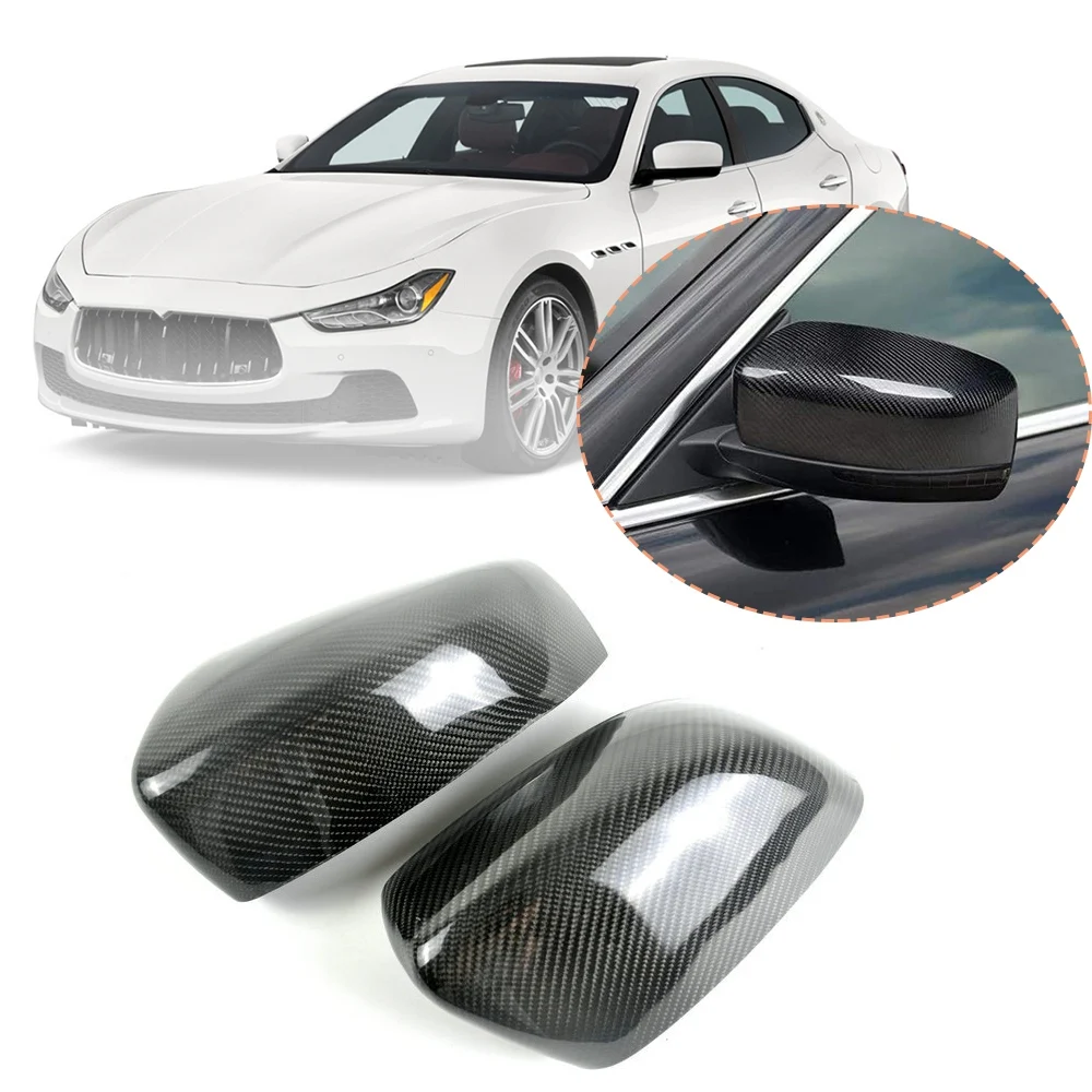 Real Carbon Fiber for Maserati Ghibli 2013-2016 Side Wing Rearview Mirror Cover Cap Car Accessories