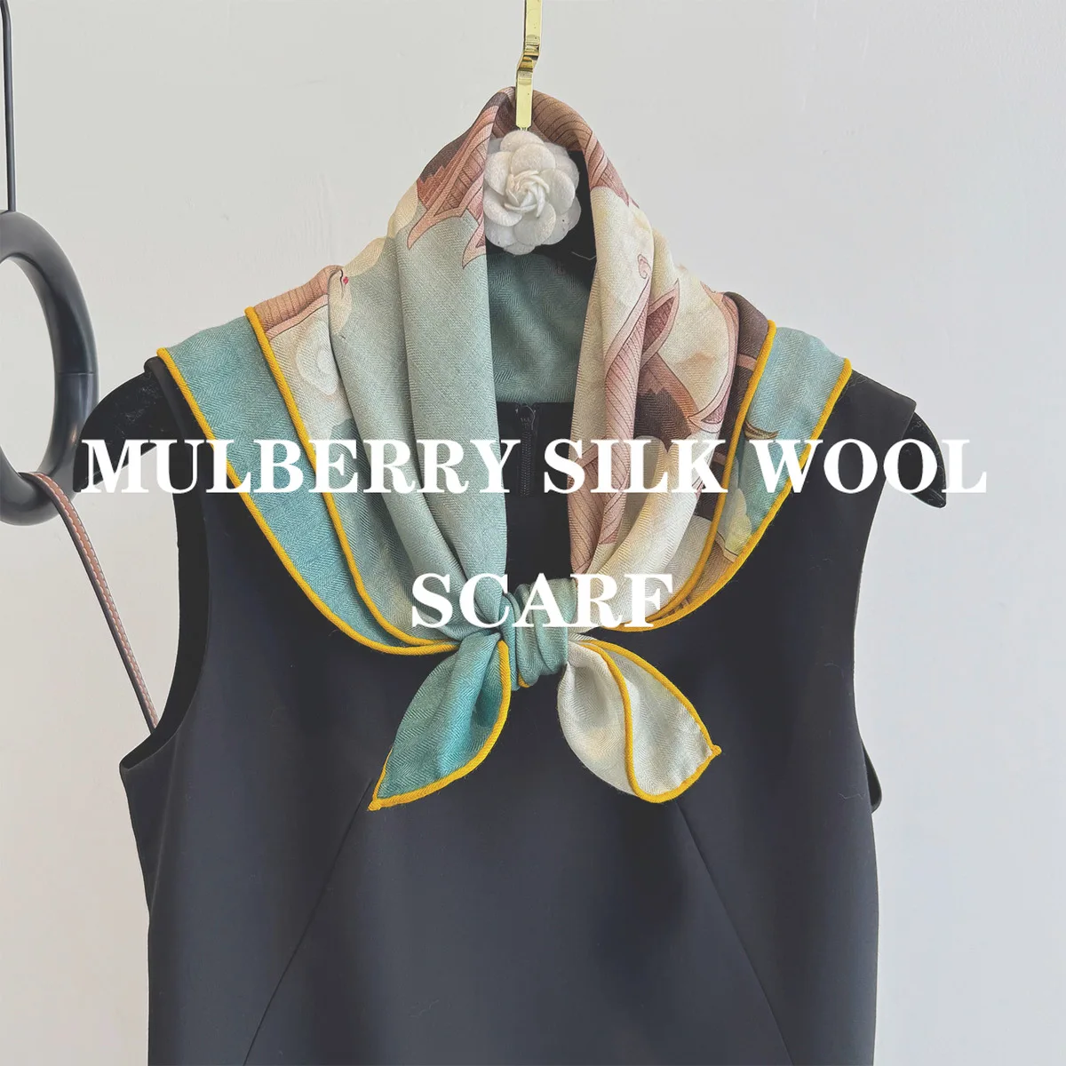 

Шарфы из 100% натуральной шелковой шерсти, роскошный квадратный шарф высокого качества, шаль-хиджаб, роскошный подарок, повязка на голову, женский шейный платок, пашмина