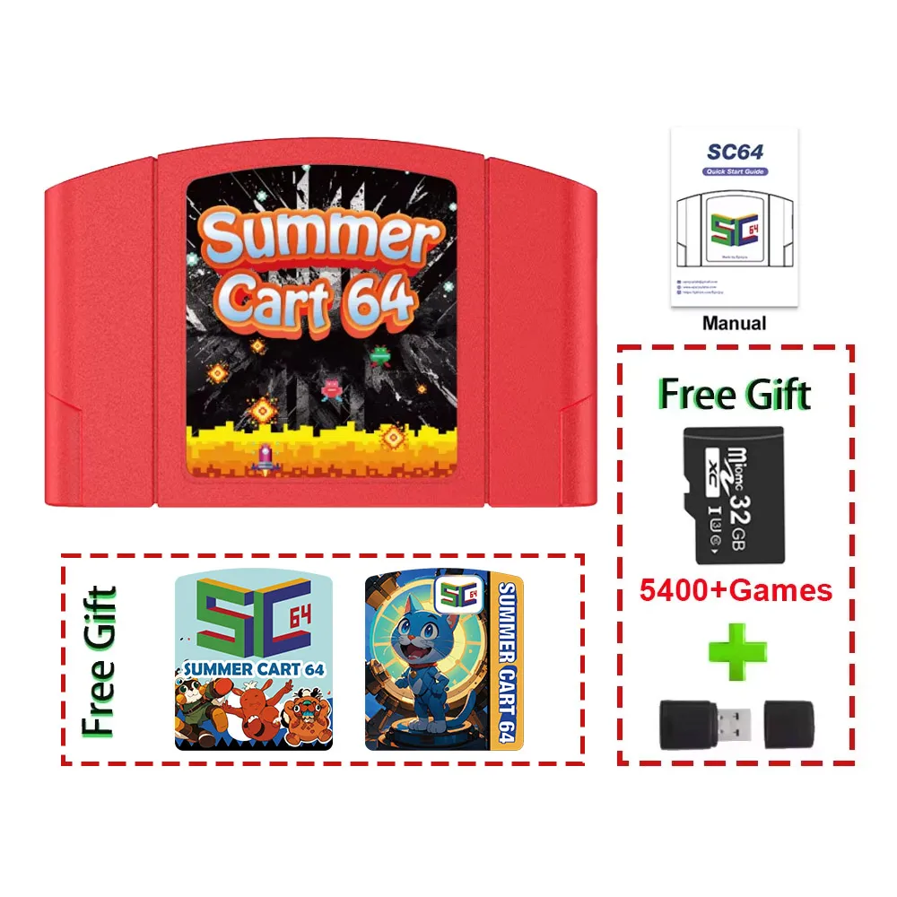 5400 In 1 SummerCart 64 Game Card For N64 Retro Game Cartridge ED