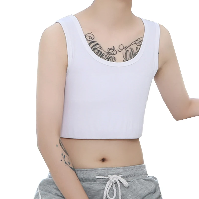 HaleyChan Plus Size Cotton Strong Elastic Band Chest Binder for Women's Tomboy Trans Lesbian Transgender FTM Corset Top Crop Top