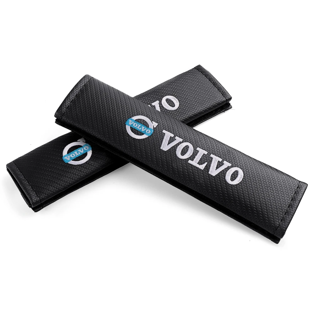 1pc Volvo Rdesign Car Logo Seat Belt Leather Shoulder Cover Pad for Volvo V40 V50 S80 XC60 XC40 XC90 S40 S60 S90 V40 V50 V60 V90
