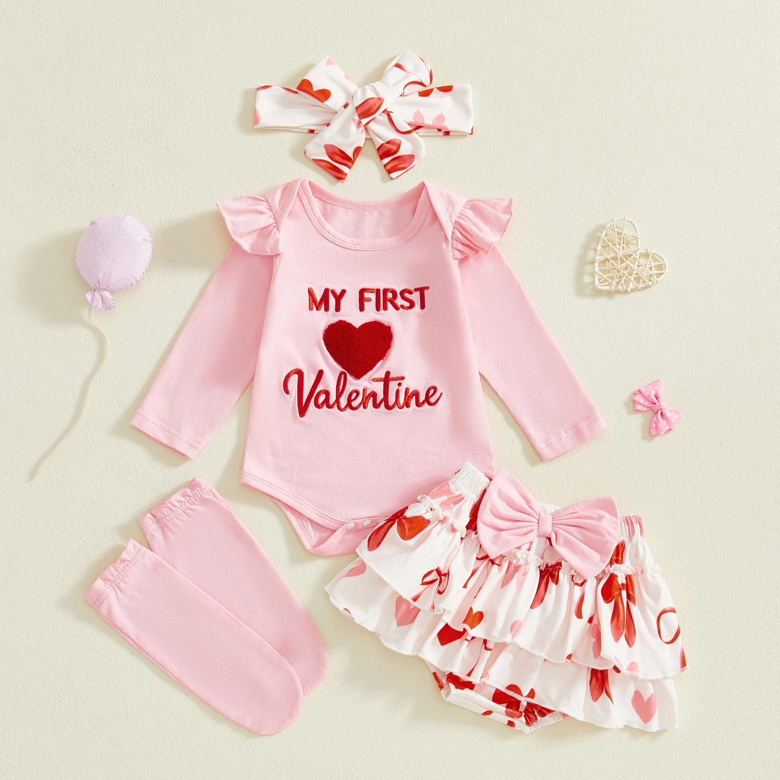 

3Pcs Baby Boy Valentine s Day Clothes Gentleman Bow Tie Romper Pants Set with Suspenders and Hat Adorable Outfit