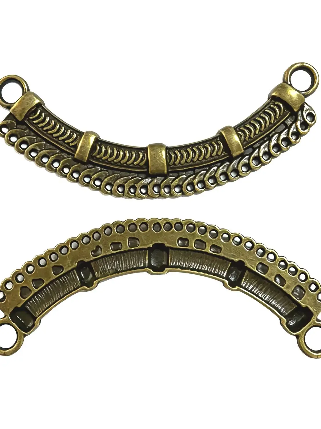 4szt 69mm Dark Gold-tone Technics Connector Charms H1385 Materiały do wyrobu biżuterii — zdjęcie 2