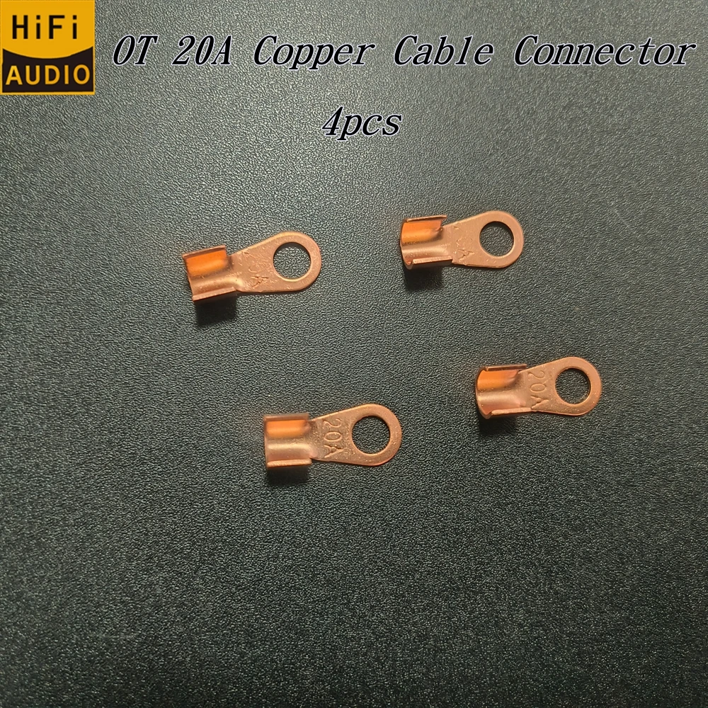4Copper OT Terminal Non-Insulated Wire Connector Bare Electrical Cable Terminals Lug Battery Ring Crimp Terminal 20A