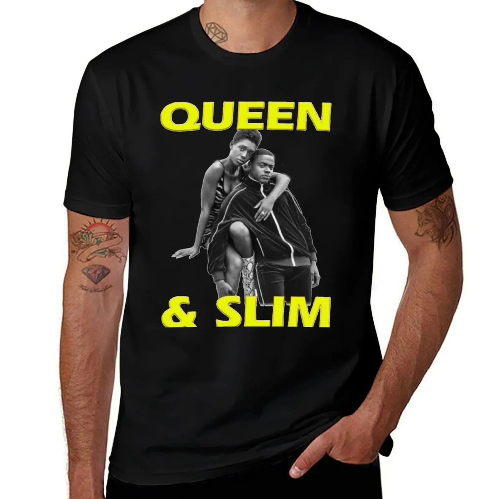 

Queen And Slim T-Shirt t shirts for man slim fit t shirt men 100% cotton luxury brand essential t shirt T-shirt