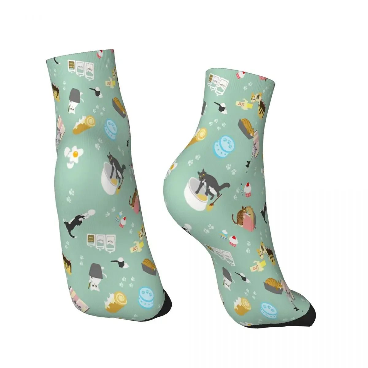 Cats Baking Cakes And Other Sweets Ankle Socks Male Mens Women Spring Stockings Polyester