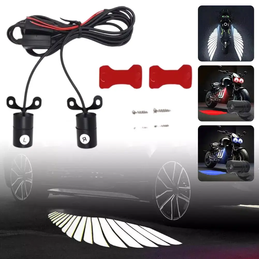 

2 Pieces Motorcycle LED Underbody Light Projector Ghost Angel Wings Laser Light