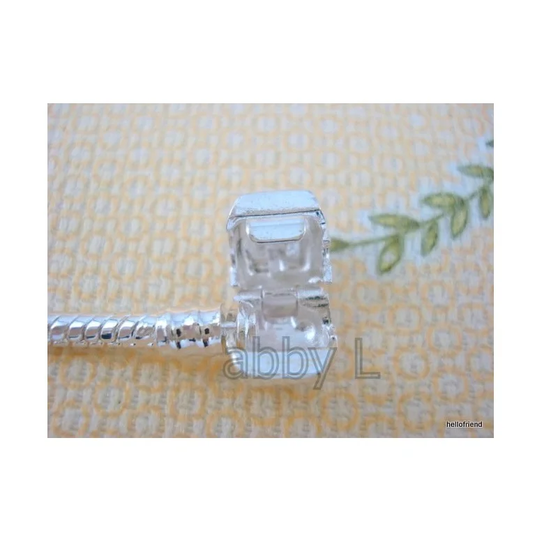 10Pcs /Lot Silver Plated Round Snap Clasp Snake Chain Charm Bracelets For European Beads Jewelry DIY P01