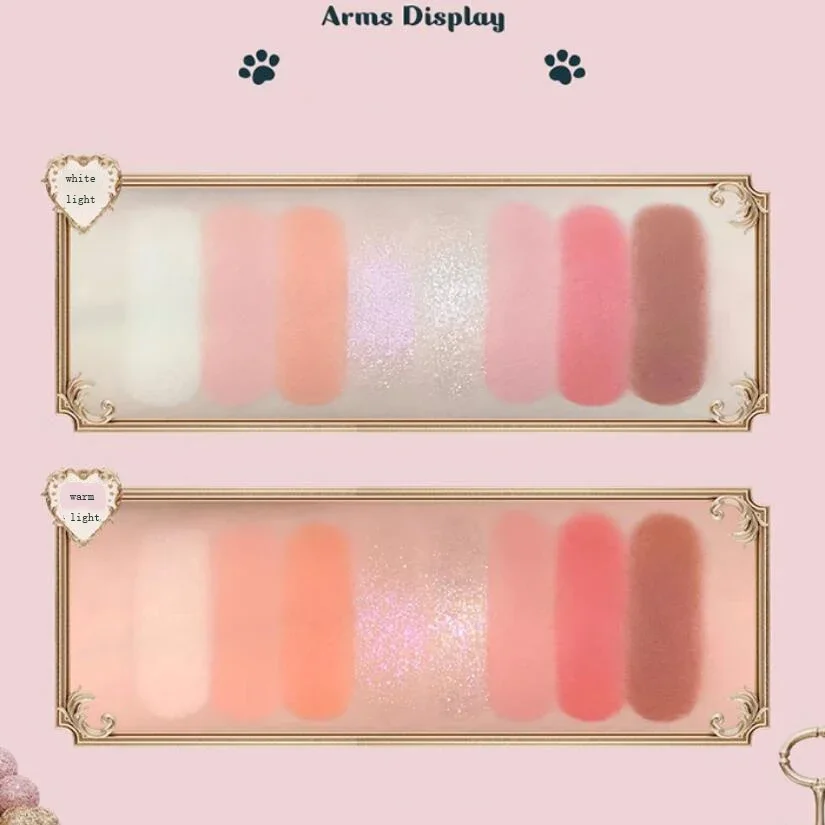 フラワーノウズネバーズショップコレクション 8 色グリッターアイシャドウパレット高着色アイメイクマットシマーアイシャドウパレット