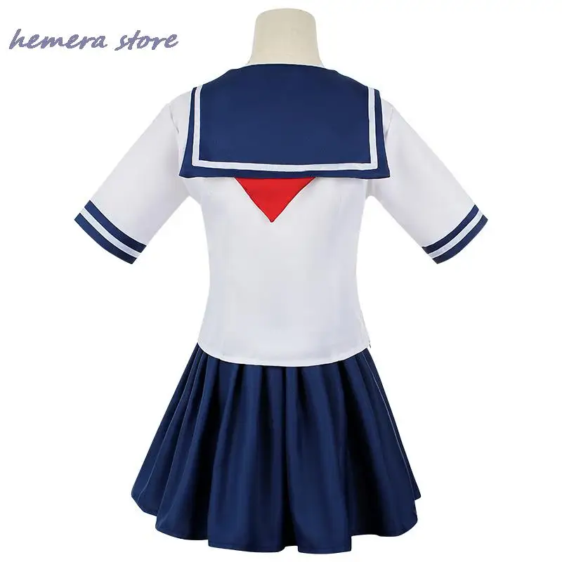 Anime Girls JK Uniforme Yandere Simulator Ayano Aishi Costumi Cosplay Gioco Outfit T-shirt da marinaio con gonna Parrucche nere Set Party