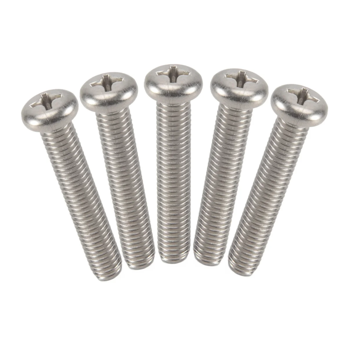 New M8 x 45mm 304 Stainless Steel Phillips Machine Screw Bolt 5pcs