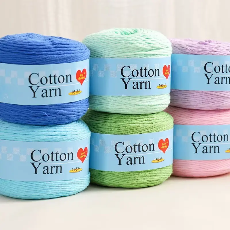 Hilo de Algodón Puro de 100g y 2mm, Hilo de Algodón para Bebés, Hilo para Amigurumi, Hilo Suave de Verano, Hilo para Tejer/Hacer Ganchillo