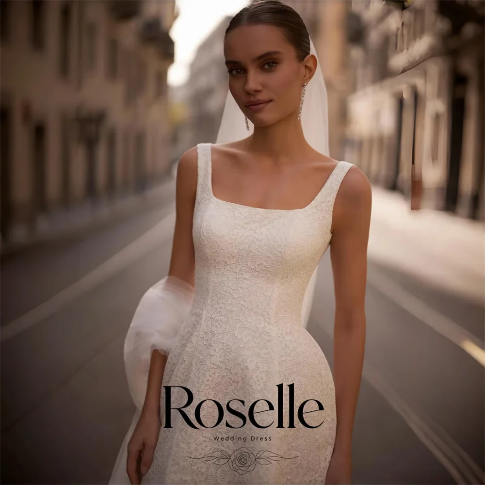 Customized Short Lace Wedding Dress New Arrival Square Neck Sleeveless Mini Bridal Gown Little Ivory Dresses for Lady