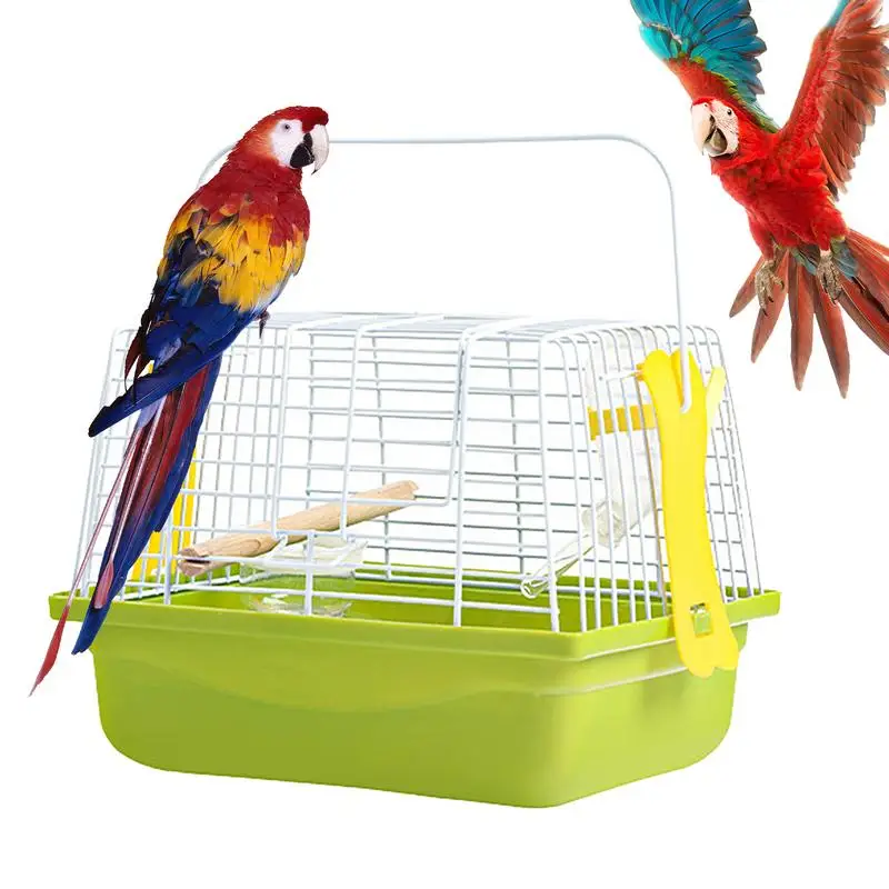 

Bird Transport Cage Portable Parrot Travel Carrier Bird Carrying Supplies Wire Material Outing Bird Cage For Lovebirds Parakeets