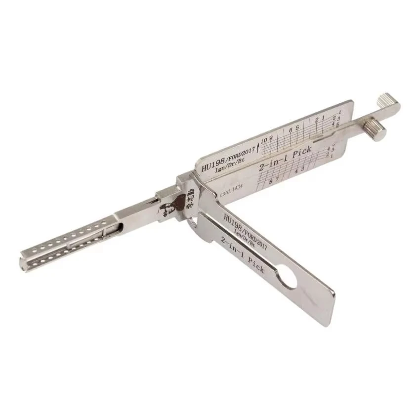 Lishi 2-In-1 LOCKSMITH TOOL HU198 FOR Ford 2017 and later 8-cut locks that have inner groove keyway