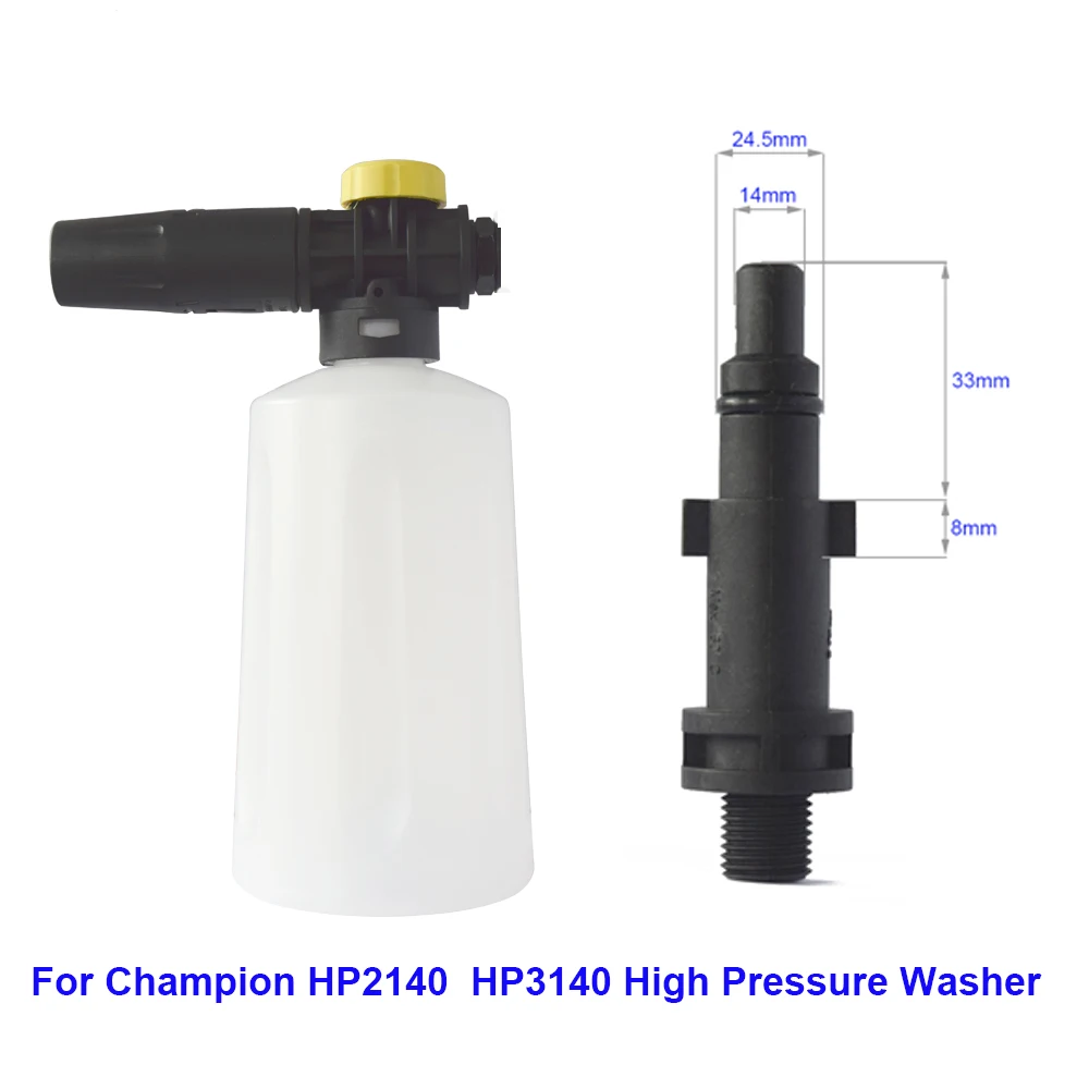 750ml Snow Foam Lance Foam Nozzle Soap Cannon Foam Generator for Champion HP2140 HP3140 High Pressure Washer Car Cleaning Tool