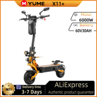 YUME X11+ Electric Scooter 2*300W 60V 30Ah Battery Dual Motor 11 Inch Tires 90KM Max Mileage 150KG Max Speed 95km/h